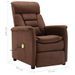 Fauteuil inclinable électrique massage Marron Similicuir daim - Photo n°10