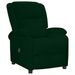 Fauteuil inclinable électrique Vert foncé Velours - Photo n°1