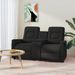 Fauteuil inclinable et porte-gobelet 2 places Noir Similicuir - Photo n°1