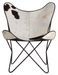 Fauteuil industriel peau noir blanc et pieds métal noir Hafiz - Photo n°1