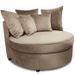 Fauteuil large velours taupe Musto 115 cm - Photo n°1