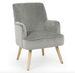 Fauteuil LAVINE – Effet velours et bois - Photo n°1
