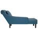 Fauteuil long avec coussin et accoudoir droit bleu velours - Photo n°5