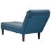 Fauteuil long avec coussin et accoudoir droit bleu velours - Photo n°6