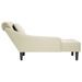 Fauteuil long avec coussin et accoudoir droit crème velours - Photo n°5