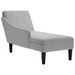 Fauteuil long avec coussin et accoudoir droit gris nuage tissu - Photo n°1