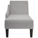 Fauteuil long avec coussin et accoudoir droit gris nuage tissu - Photo n°4