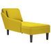 Fauteuil long avec coussin et accoudoir droit jaune velours - Photo n°1