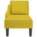 Fauteuil long avec coussin et accoudoir droit jaune velours - Photo n°4