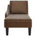 Fauteuil long avec coussin et accoudoir droit marron similicuir - Photo n°4