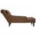 Fauteuil long avec coussin et accoudoir droit marron similicuir - Photo n°5