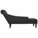 Fauteuil long avec coussin et accoudoir droit noir tissu - Photo n°5