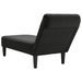 Fauteuil long avec coussin et accoudoir droit noir tissu - Photo n°6