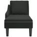 Fauteuil long avec coussin et accoudoir droit noir velours - Photo n°4