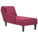 Fauteuil long avec coussin et accoudoir droit rouge bordeaux - Photo n°1