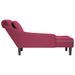 Fauteuil long avec coussin et accoudoir droit rouge bordeaux - Photo n°5