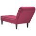 Fauteuil long avec coussin et accoudoir droit rouge bordeaux - Photo n°6