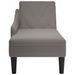 Fauteuil long avec coussin et accoudoir droit taupe tissu - Photo n°4