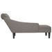 Fauteuil long avec coussin et accoudoir droit taupe tissu - Photo n°5