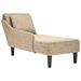 Fauteuil long et coussin/accoudoir droit gris clair simili cuir - Photo n°1