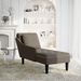 Fauteuil long et coussin/accoudoir droit gris foncé similicuir - Photo n°2