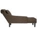 Fauteuil long et coussin/accoudoir droit gris foncé similicuir - Photo n°5