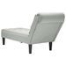 Fauteuil long et coussin et accoudoir droit gris clair velours - Photo n°6