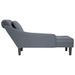 Fauteuil long et coussin et accoudoir droit gris foncé velours - Photo n°5