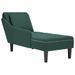 Fauteuil long et coussin et accoudoir droit vert foncé velours - Photo n°1