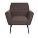 Fauteuil Marron Acier et tissu - Photo n°3