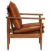 Fauteuil Marron Cuir véritable avec bois d'acacia - Photo n°3