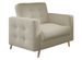 Fauteuil matelassé simili cuir beige clair et bois clair Anska - Photo n°1