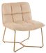 Fauteuil métal tissu quadrillé beige Lisia - Photo n°1