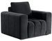 Fauteuil moderne capitonné en velours LARKO - Photo n°1