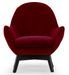 Fauteuil moderne en velours rouge Berlis - Photo n°2