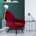 Fauteuil moderne en velours rouge Berlis - Photo n°5