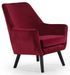 Fauteuil moderne en velours rouge Madi - Photo n°1