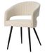 Fauteuil moderne tissu beige clair et pieds métal noir Kliro - Photo n°1