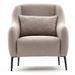 Fauteuil moderne tissu beige clair VALIKO - Photo n°1