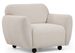 Fauteuil moderne tissu blanc cassé Kelly 90 cm - Photo n°1