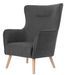 Fauteuil moderne dossier haut tissu gris foncé Muky 77 cm - Photo n°1