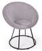 Fauteuil moderne velours argent Berry - Photo n°1