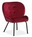 Fauteuil moderne velours rouge Clary - Photo n°1