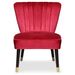 Fauteuil moderne velours rouge Paloma - Photo n°2