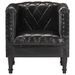 Fauteuil Noir Cuir véritable de chèvre - Photo n°3