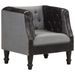 Fauteuil Noir Cuir véritable et bois de manguier massif 2 - Photo n°1