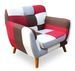 Fauteuil patchwork tissu multicolore Ambee - Photo n°1
