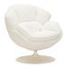 Fauteuil pivotant blanc style rétro 85 x 80 x 81 cm - Photo n°1