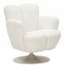 Fauteuil pivotant blanc style rétro 86 x 77 x 92 cm - Photo n°1
