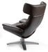 Fauteuil pivotant cuir et pieds acier inoxydable Alavy - Photo n°5